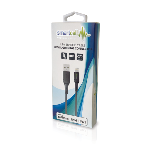 [9340457025449] Smartcell MFI Braided Lightning Cable | 1.5m