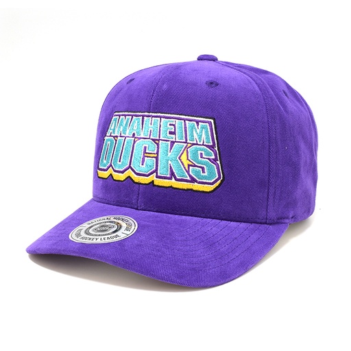 [9353380478794] Mitchell & Ness Anaheim Ducks NHL Pro Crown Stack Faded Purple OSFM MJAN0608