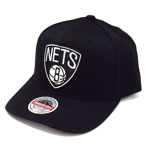 [195563006658] Mitchell & Ness Brooklyn Nets NBA Blk+Tm Clr Logo Redline Black OSFM MNBN20104