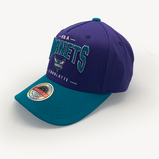 [197507414420] Mitchell & Ness Classic Red Charlotte Hornets Headline Arch NBA Purple/Teal OSFM MNCH22351