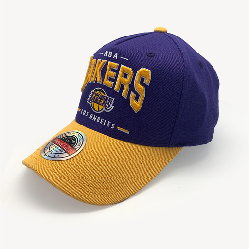 [197507414444] Mitchell & Ness Classic Red Los Angeles Lakers Headline Arch NBA Purple/Yellow OSFM MNLL22351