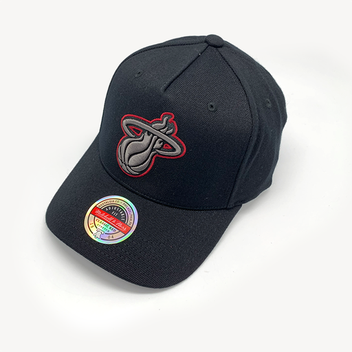 [197507935536] Mitchell & Ness Classic Red Miami Heat Team Outline NBA Black OSFM MNMH22352