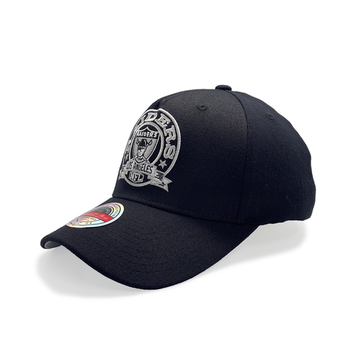[198293655097] Mitchell & Ness Las Vegas Raiders NFL Emblem MVP Black/Silver OSFM MNLR3116