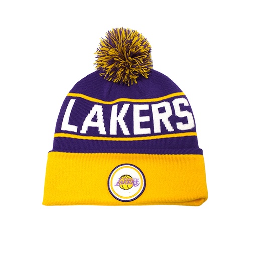 [196294291351] Mitchell & Ness Los Angeles Lakers NBA Team Pom Beanie Purple OSFM MNLL20245