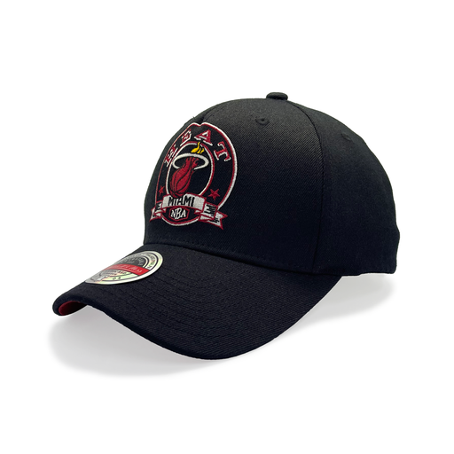 [198293655073] Mitchell & Ness Miami Heat NBA Emblem MVP Black/Red OSFM MNMH3115