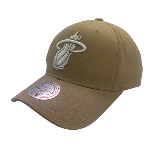 [198293655196] Mitchell & Ness Miami Heat Pro Crown Seasonal Spring Khaki OSFM