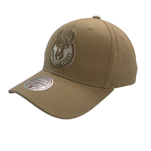 [198293655189] Mitchell & Ness Milwaukee Bucks Pro Crown Seasonal Spring Khaki OSFM