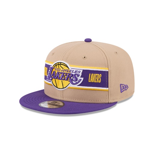 [197883891044] New Era Los Angeles Lakers 9Fifty Draft 2024 Camel Khaki OSFM