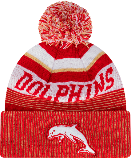 [197707149832] New Era The Dolphins Beanie Heritage Red OSFM