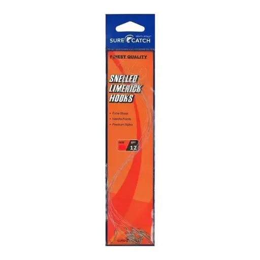 [8887113430250] SureCatch Snelled Limerick Hook Rig | Size 6 | 12 Pack