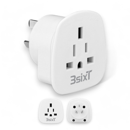 [9318018149033] 3SIXT Travel Adaptor World to AUS/NZ | White
