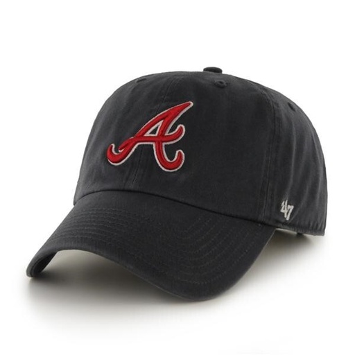 [887738840869] 47 Brand Atlanta Braves Clean Up Cloth Strap Navy OSFM