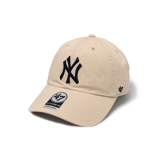 [195000681127] 47 Brand New York Yankees MLB 47 Clean Up W/ No Loop Label Bone/Navy OSFM B-NLRGW17GWS-BNA