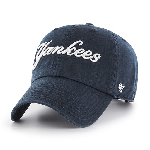 [191119273222] 47 Brand New York Yankees MLB Clean Up Script Navy OSFM B-RGWSC17GWS-NYD