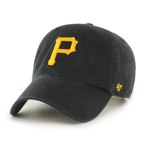 [195000563287] 47 Brand Pittsburgh Pirates Clean Up Cloth Strap Black/Yellow OSFM