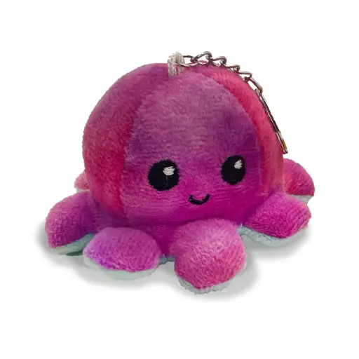 [9340457031266] Mini Mates Reversible Jellyfish Keyrings Plush | 9cm (Purple/Blue)