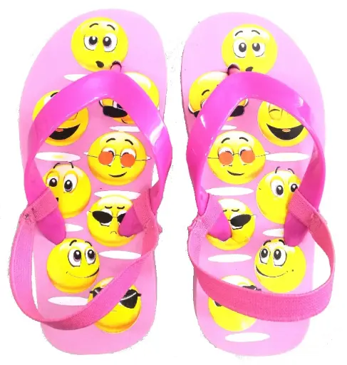 Rocko's Pebbles Emoji Thongs (Pink)