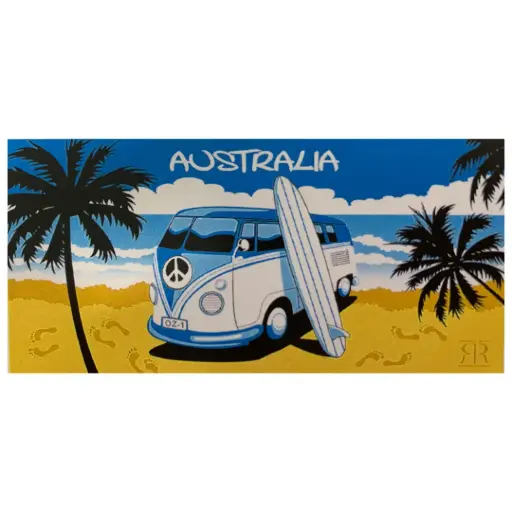 [9334585008375] Beach Towel Blue Kombi Australia