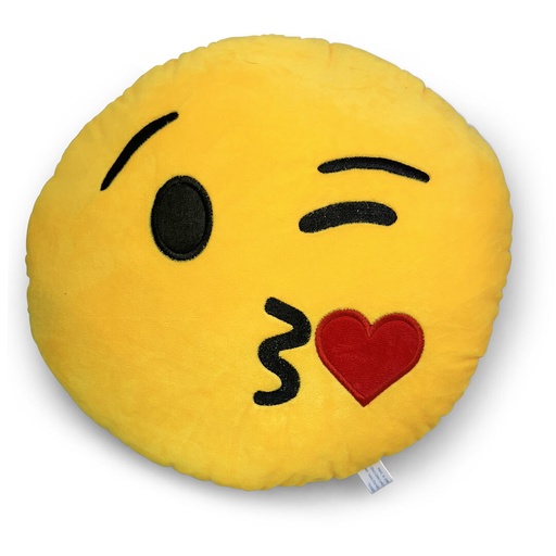 [9340457032881] Mini Mates Kiss and Wink Emoji Plush Pillow | 39.5cm