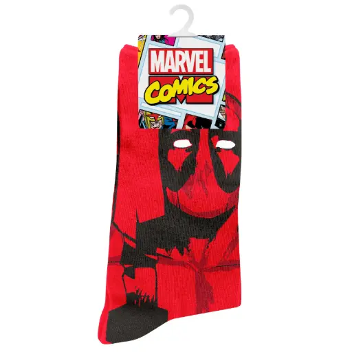 [9314783636907] Licensed Socks Deadpool Red & Black