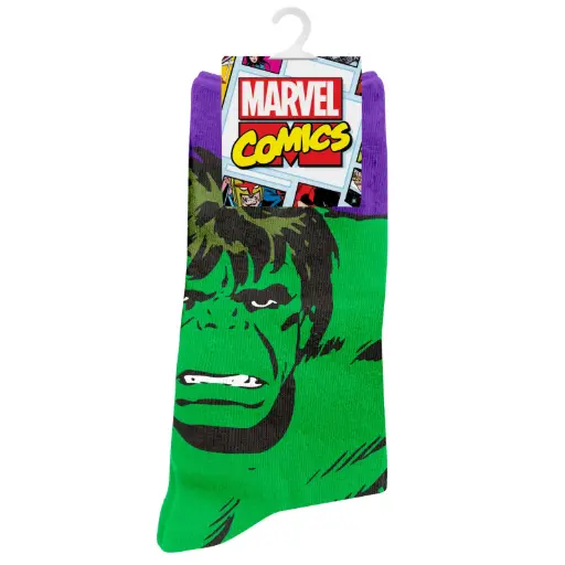 [9314783636853] Licensed Socks Hulk Purple & Green