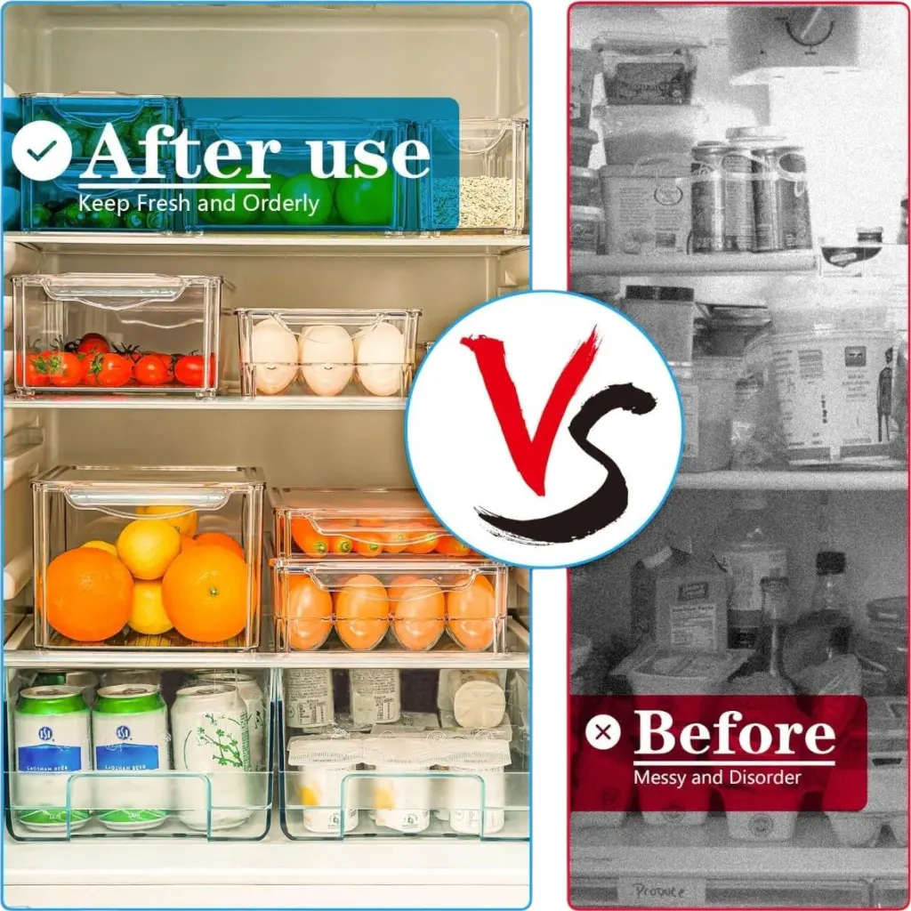 What You Need - 10 Pack Stackable Fridge Organizer w Lids