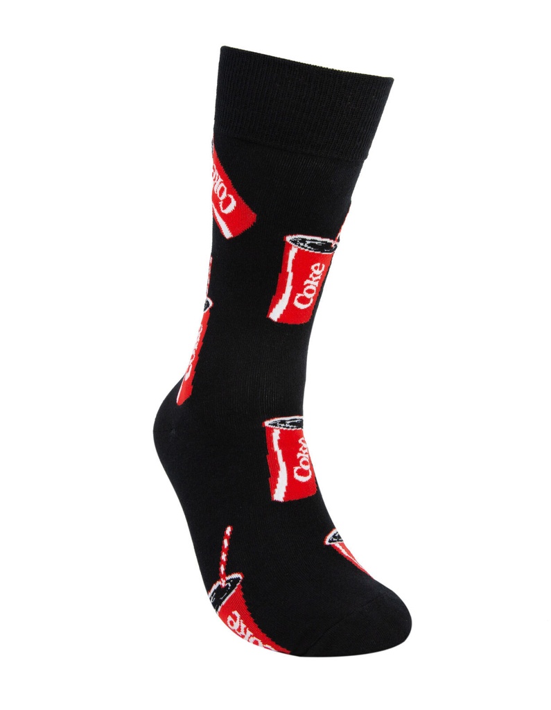 Foot-ies - Foot-ies Coca-Cola Organic Cotton Socks Coke Summer Cup Black Size 8 to 13