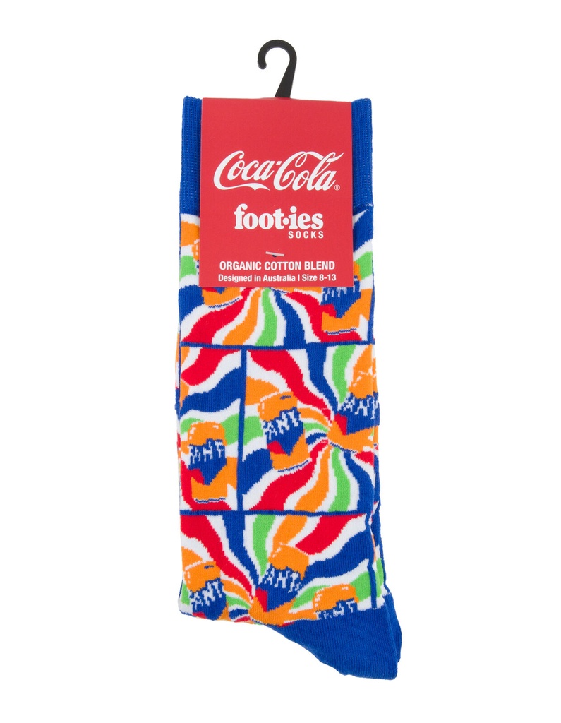 Foot-ies - Foot-ies Fanta Organic Cotton Socks 70's Blue/Orange Size 8 to 13