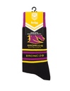 Foot-ies - Foot-ies NRL Brisbane Broncos Organic Cotton Socks Stripes Black/Maroon/Yellow Size 8 to 13