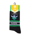 Foot-ies - Foot-ies NRL Canberra Raiders Organic Cotton Socks Stripes Black/Green/Grey Size 8 to 13