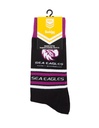 Foot-ies NRL Manly Sea Eagles Organic Cotton Socks Stripes Black/Maroon/White Size 8 to 13_14630