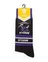 Foot-ies - Foot-ies NRL Melbourne Storm Organic Cotton Socks Stripes Black/Purple/Grey Size 8 to 13