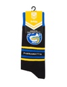 Foot-ies NRL Parramatta Eels Organic Cotton Socks Stripes Black/Blue/Yellow Size 8 to 13_14636