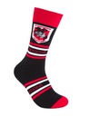 Foot-ies NRL St George Illawarra Organic Cotton Socks Stripes Black/Red/White Size 8 to 13_14643