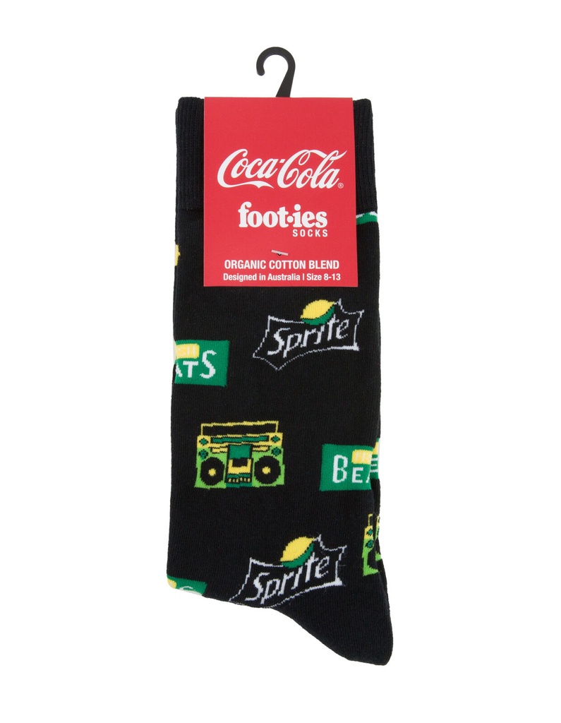 Foot-ies Sprite Organic Cotton Socks Sprite Beats Black Size 8 to 13_14650