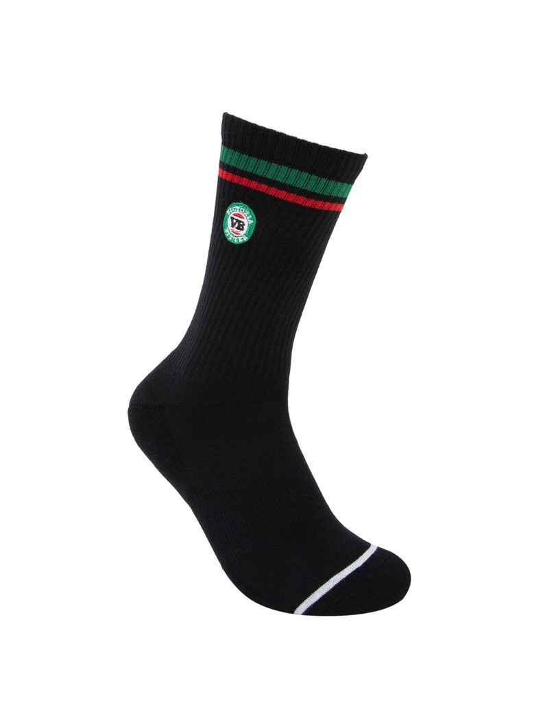 Foot-ies Victoria Bitter 2 Pack Sneaker Socks VB Logo Black & Cream Size 8 to 13_14654