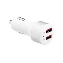 3SIXT - 3SIXT Dual USB Car Charger with Lightning Charger & Sync Cable | White | 1m | 4.8A