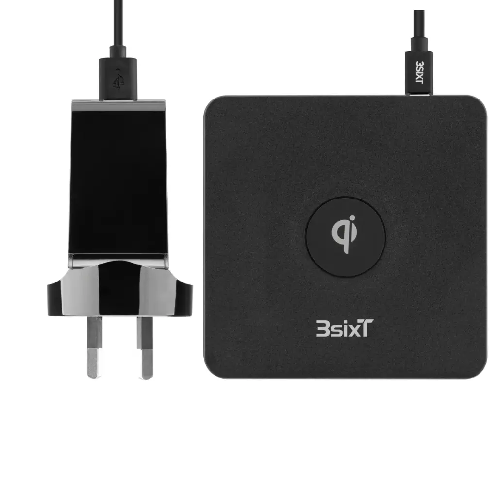 3SIXT - 3SIXT Wireless Charger for Apple & Android | Black | 7.5W / 10W Fast Charge