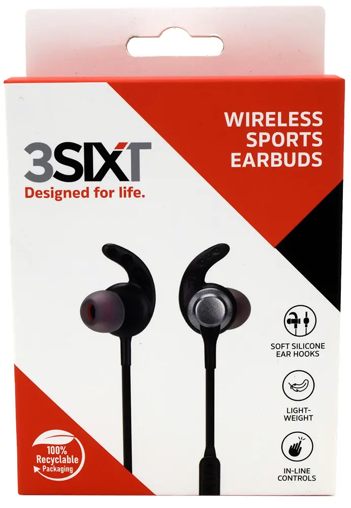 3SIXT - 3SIXT Wireless Sports Earbuds | Black