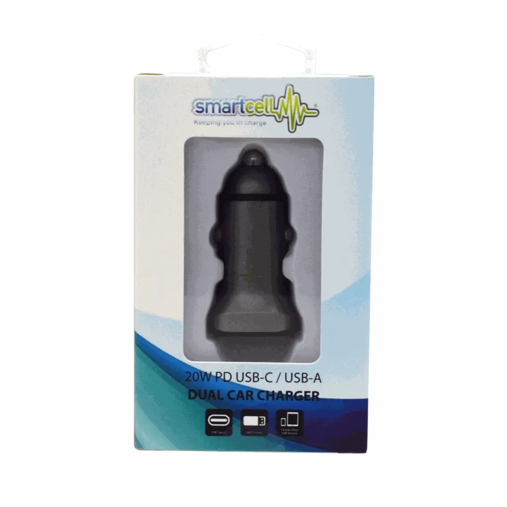 Smartcell 20W PD USB-C/USB-A Dual Car Charger_1860