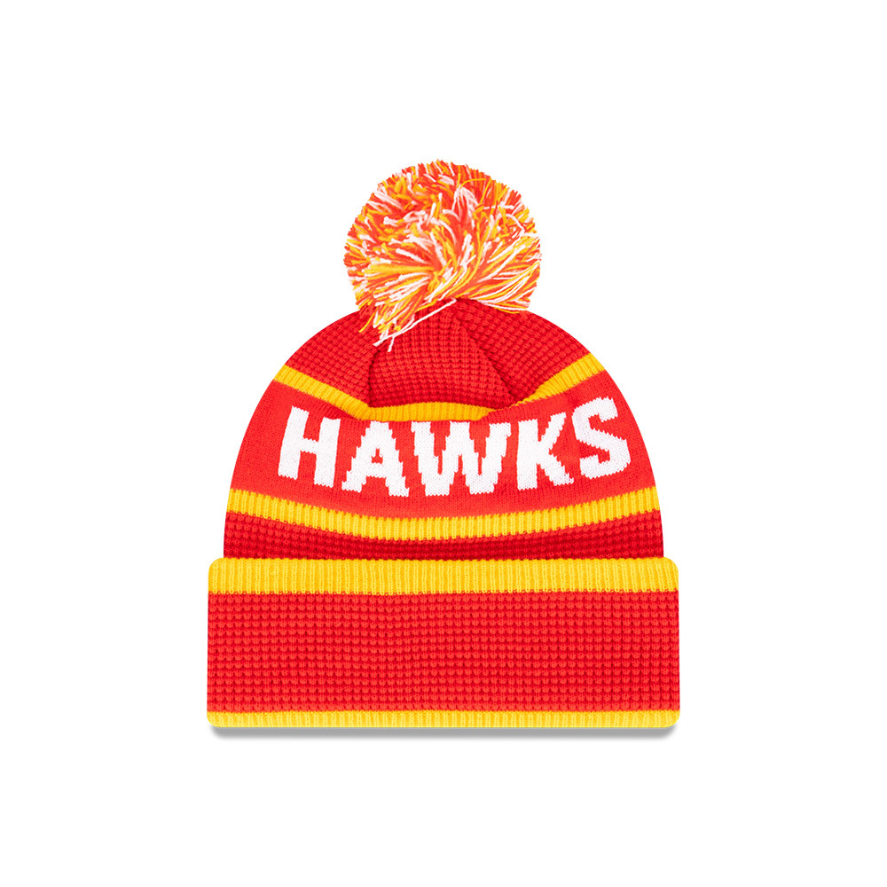 New Era - New Era Atlanta Hawks Knit Medium Beanie Spellout Waffle Team Colours OSFM