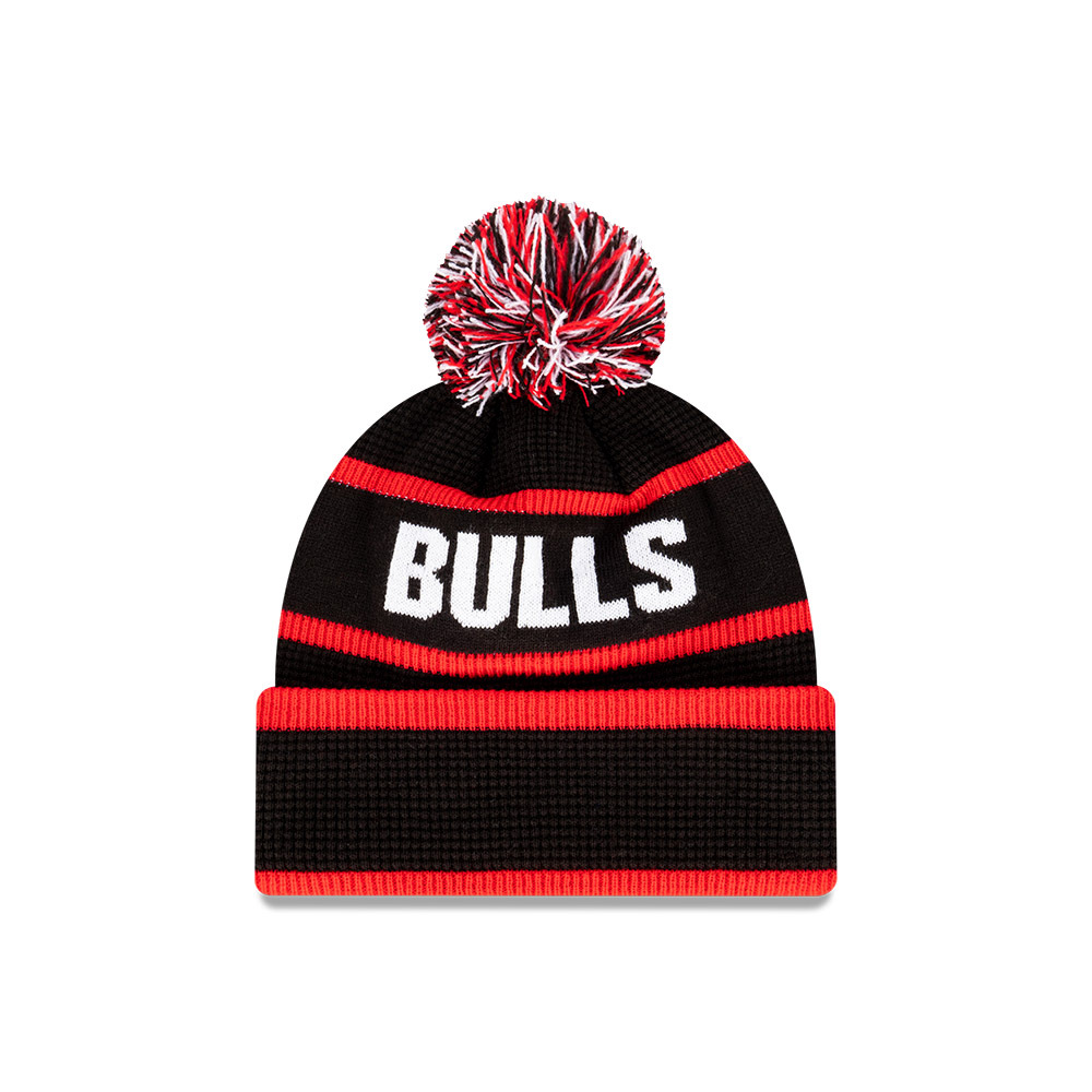 New Era Chicago Bulls Knit Medium Beanie Spellout Waffle Team Colours OSFM_21231