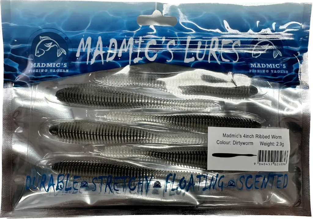 Madmic's 4in Ribbedworm | Dirtyworm | 6 Pack_2263
