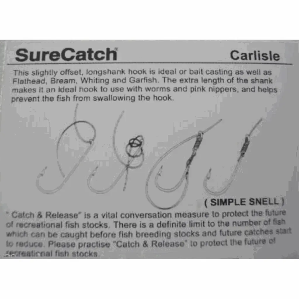 SureCatch Carlisle Long Shank Bronze Hooks | Size 1/0 | 12 Pack_2394