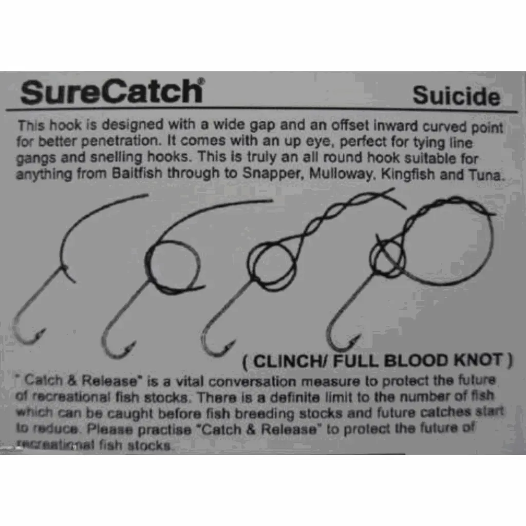 SureCatch Suicide Nickel Hooks | Size 3/0 | 8 Pack_2420