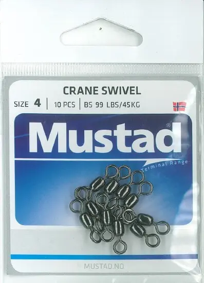 Mustad - Mustad Crane Swivel | Size 4 | 99lb-45kg | 10 Pack