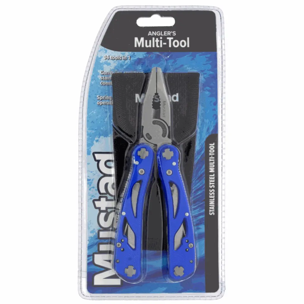 Mustad 14 in 1 Angler's Multipurpose Fishing Pliers w Pouch_2478