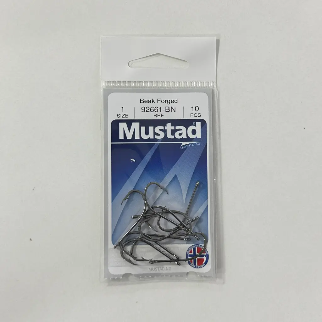 Mustad Beak Baitholder Hook Black | Size 1 | 10 Pack_2479