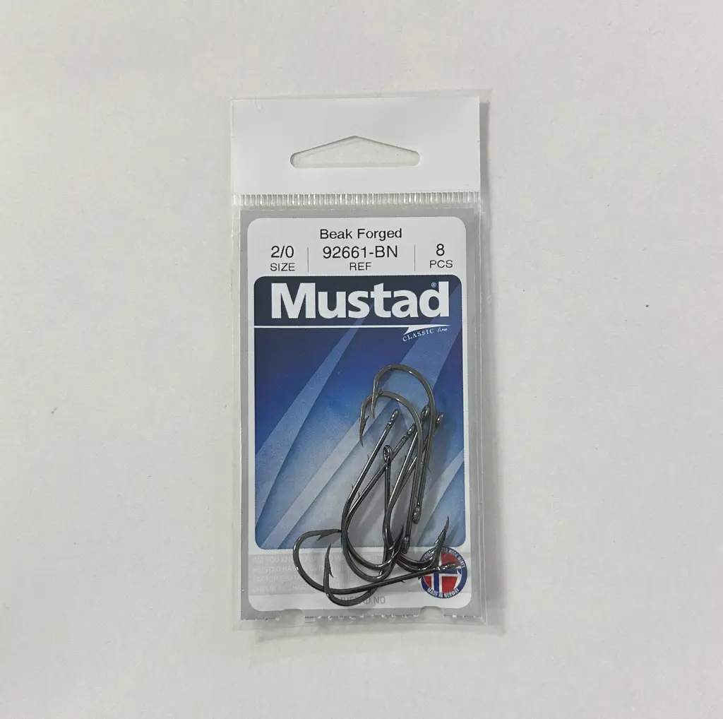 Mustad Beak Baitholder Hook Black | Size 2/0 | 8 Pack_2482