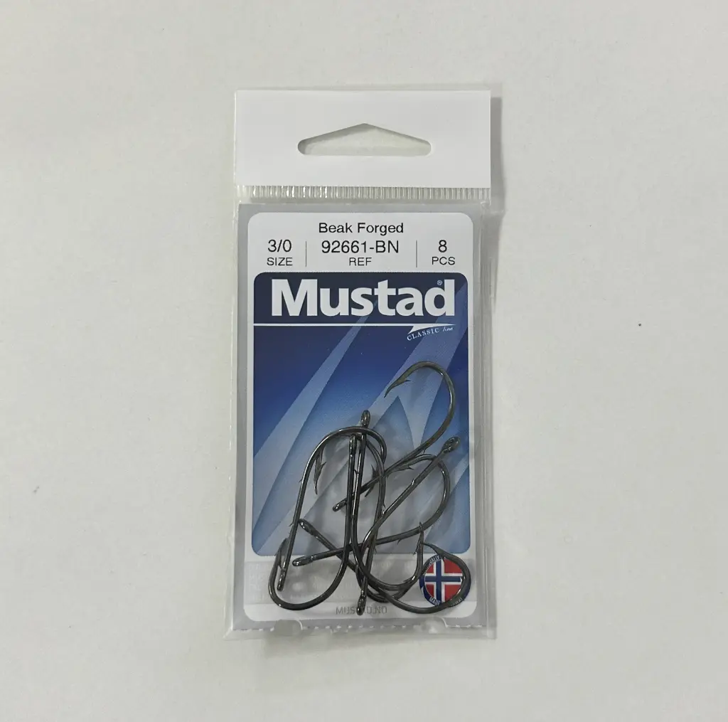 Mustad - Mustad Beak Baitholder Hook Black | Size 3/0 | 8 Pack